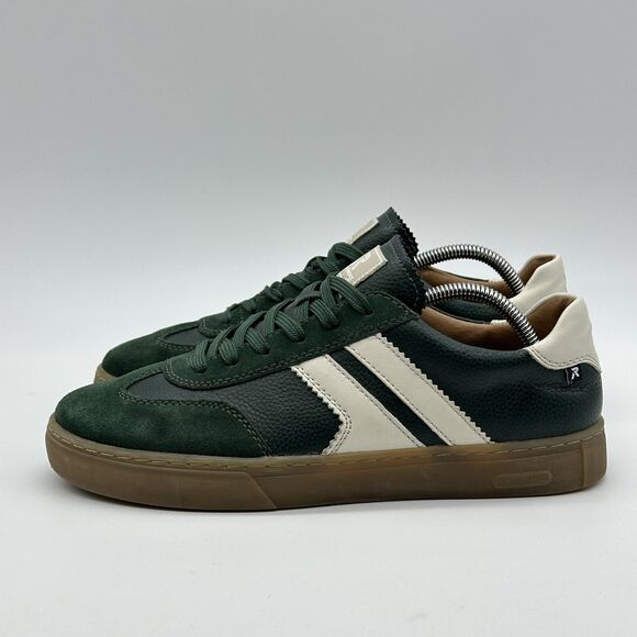 Rieker Evolution Mens Size 42 US 9 Green Leather Low Top Sneakers Gum Sole - Picture 1 of 16